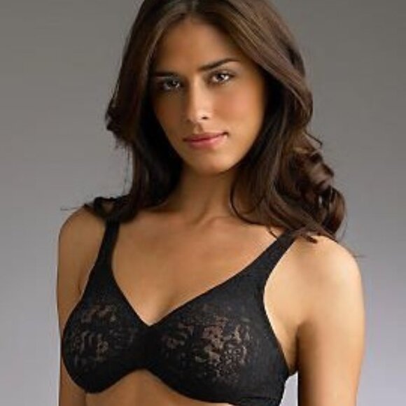 Wacoal Other - 🆕 WACOAL Halo Lace Full Figure Underwire Unpadded Bra 38C Black #65547